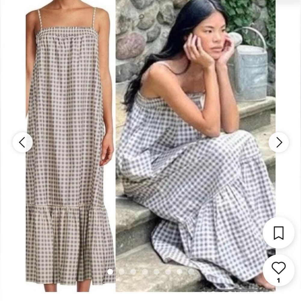 WeWoreWhat Checkered Maxi Dress in Blue and White XS